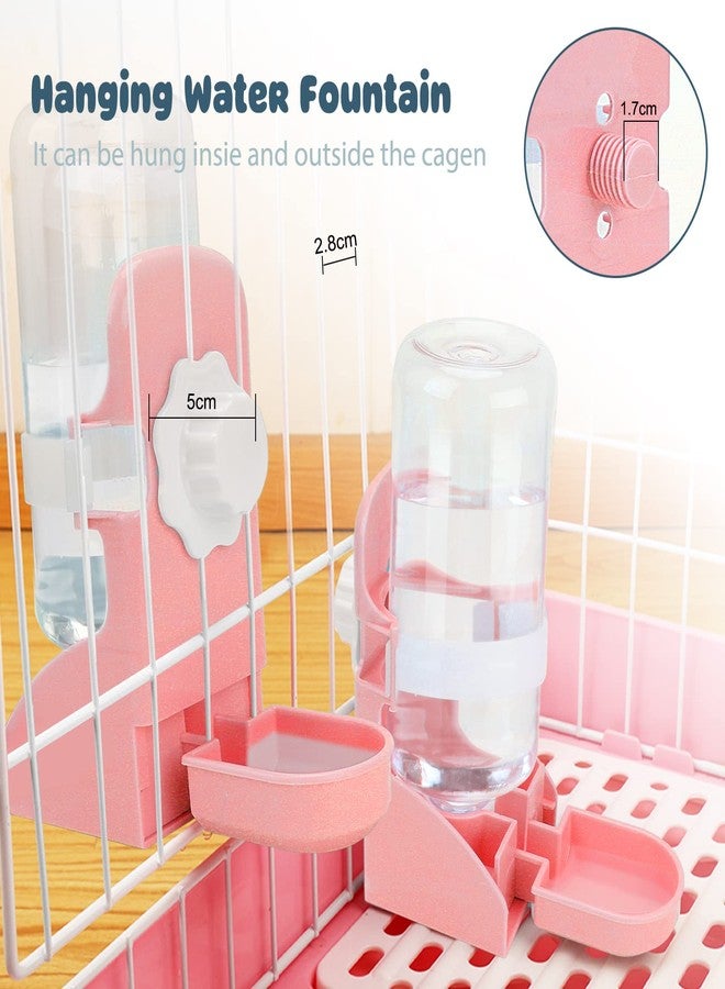 Rypet Rabbit Water Bottle No Drip - 17oz Hanging Water Fountain Automatic Dispenser Pet Cage Water Feeder for Bunny Chinchilla Guinea Pig Hedgehog Ferret Pink - Image 5